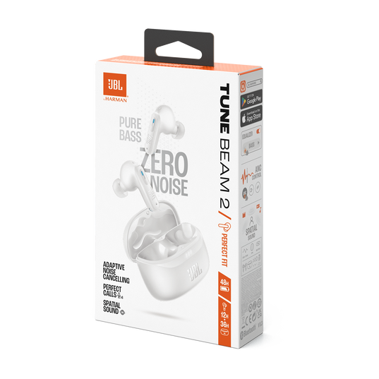 JBL Tune Beam 2 - White - True Wireless Noise Cancelling Earbuds - Detailshot 15